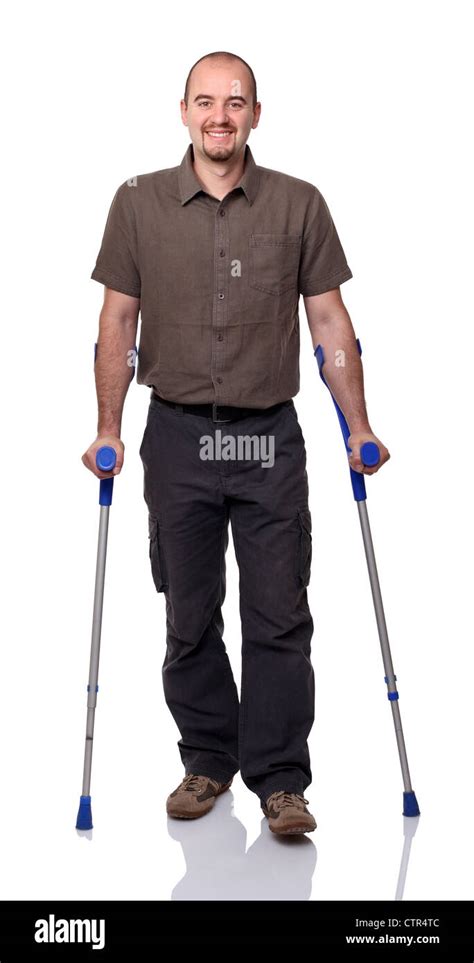 Man On Crutches Hi Res Stock Photography And Images Alamy