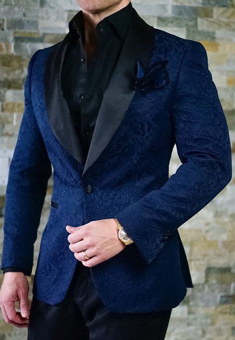 S By Sebastian Navy Blue And Black Paisley Dinner Jacket Menssuits