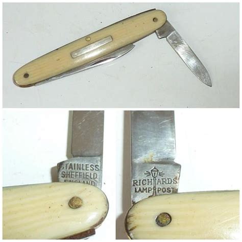 Vintage Richards Lamp Post Sheffield England Pen Knive Knife Multi