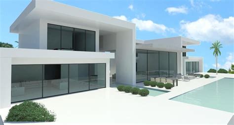 An Artists Rendering Of A Modern House With Swimming Pool