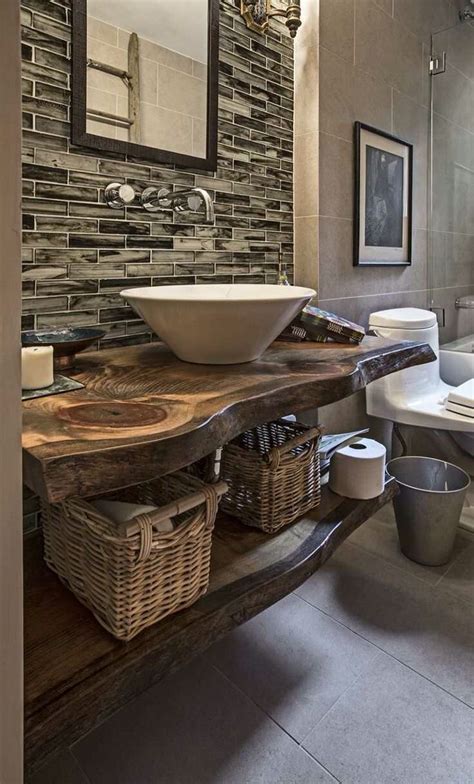 salle de bain plan vasque en bois naturel salle de
