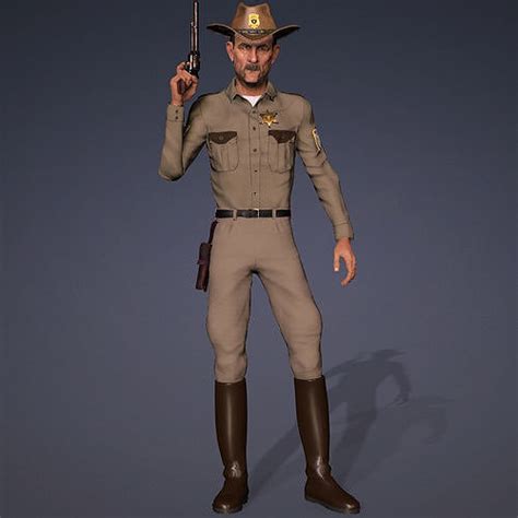 Sheriff High Quality Character Full Rigged And Animated 3d Model