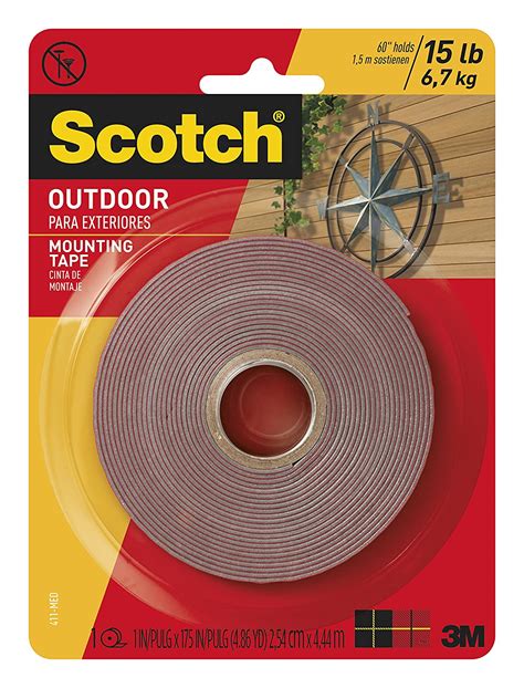 Best 3m Scotch Permanent Double Sided Outdoor Mounting Tape 15 Pounds