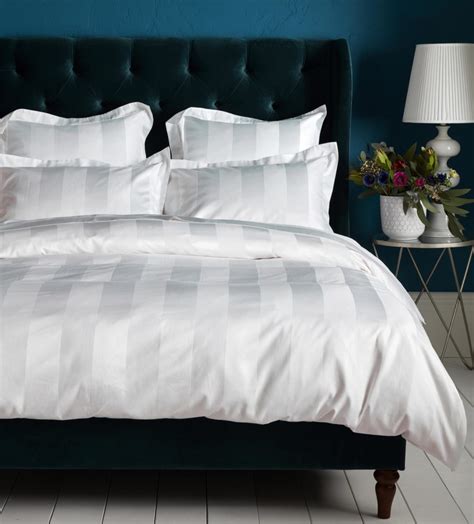 Prized for its breathability, linen keeps you cool in the summer and warm in the winter. 600 Thread Count Luxury White Striped Bedding | Secret ...