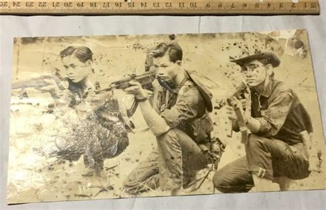 X Photograph Of Viet Cong Rifle Team Enemy Militaria