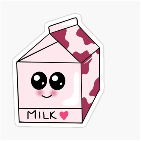Cute Milk Carton Sticker By Pragyaaa Redbubble