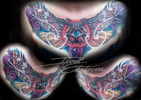 Tattoos And Art By David Ekstrom Moth Chest Tattoo