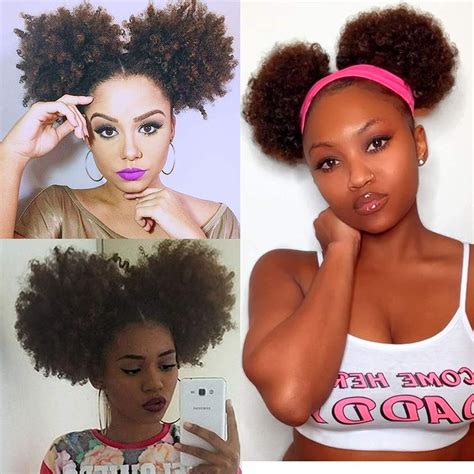 Set Of 2 Afro Puff Drawstring Ponytail Extensions Synthetic Etsy