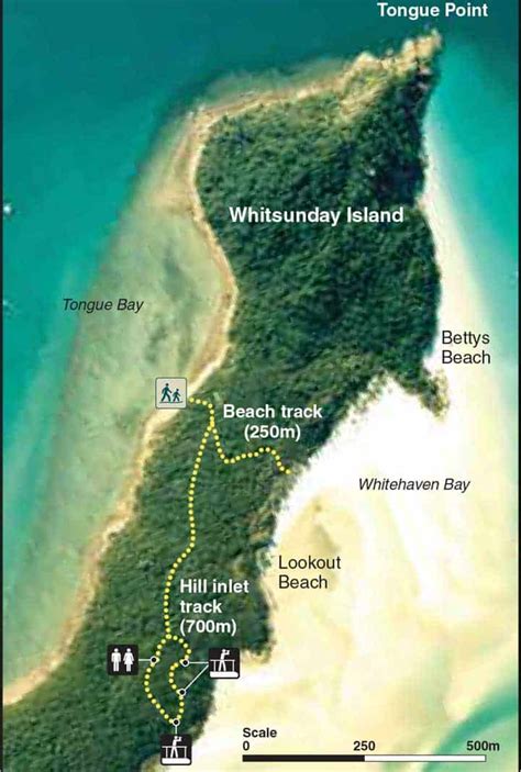 Whitehaven Beach Map For Boating And Walking 2022