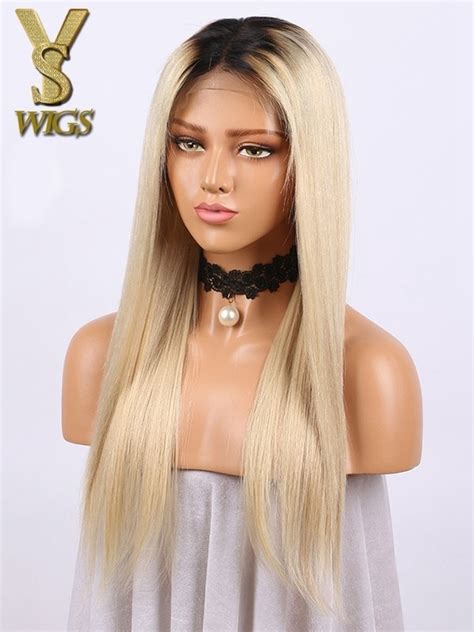 Yswigs Dark Root Ombre 613 Blonde Lace Front Virgin Human Hair Wigs In Stock Ys0611