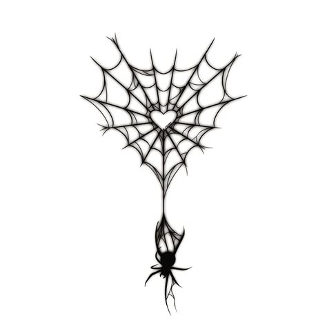 Spider With Heart Web Art Tattoo Print Design In 2022 Creepy Tattoos