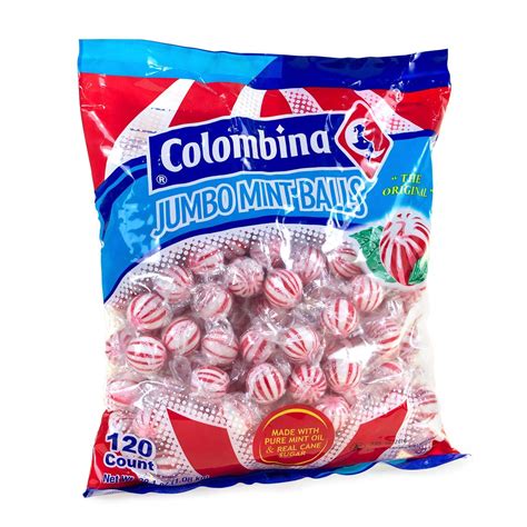 Jumbo Red And White Peppermint Hard Candy Balls 120 Count
