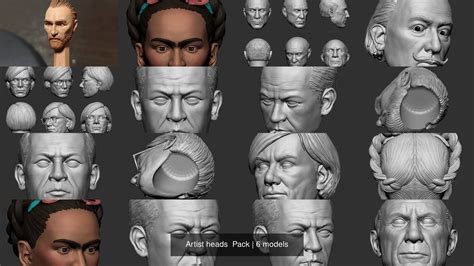 Artist Heads Pack 3d Model Collection Cgtrader