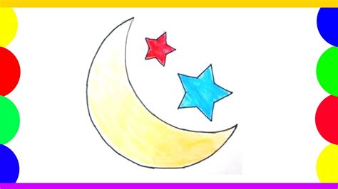 How To Draw A Moon With Pencil Moon Drawing For Kids Youtube