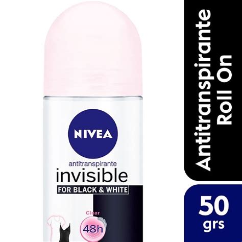 Nivea Desodorante Antitranspirante Femenino Invisible Blackandwhite Roll On 50 Ml Nivea