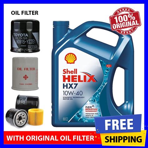 With Original Oil Filter Shell Helix Hx7 10w40 Sn Plus Semi Synthetic