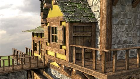 Medieval Watermill 3d Model 189 Fbx Max Obj Free3d