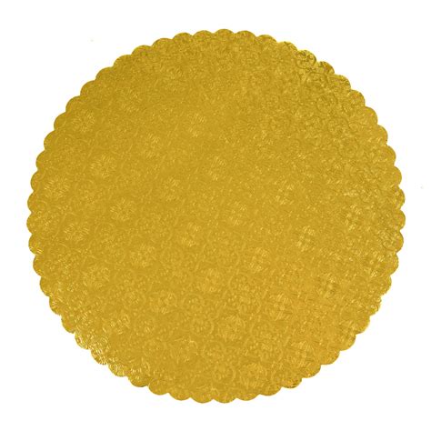 Ocreme Gold Scalloped Corrugated Round Cake Board 10 Pack Of 10