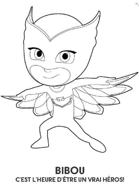 120 meilleures pages à colorier de vos personnages de bandes dessinées préférés. Coloriage Les Pyjamasques : Bibou | Coloriage super héros ...