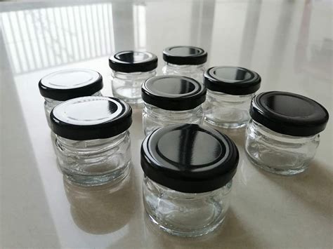 Buy Small Minitiny Glass Jar Set Of 20 Pcs With Metal Black Lid