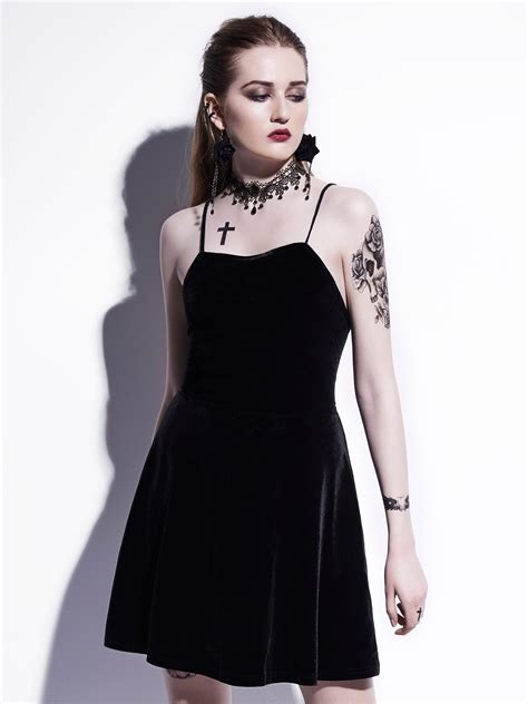 Buy Gothic Mini Dress 2018 Black Summer Women Sexy Short Dress Velvet Backless