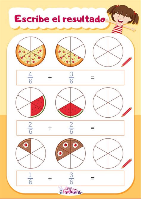 Cuadernillo Para Aprender Las Fracciones Con Pizzas Hojas De Trabajo