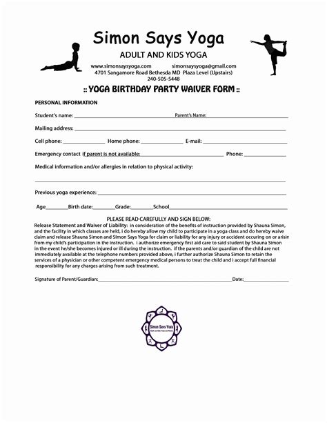 Many different styles of yoga exist. Yoga Waiver form Template in 2020 | Business template ...