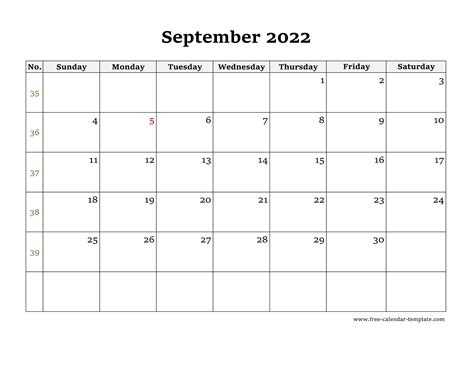 September Calendar 2022 Big Numbers January Calendar 2022