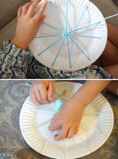 Paper Plate Weaving Make A Doll Hammock Tinkerlab Kids Weaving