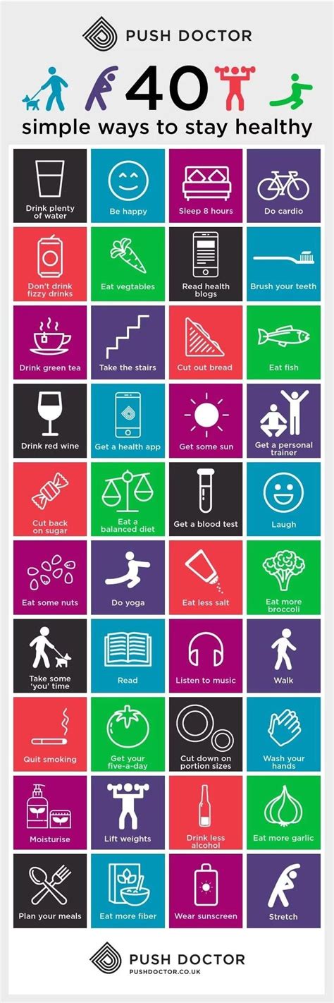 40 Simple Ways To Stay Healthy Infographic Fav Pins Ways To Stay
