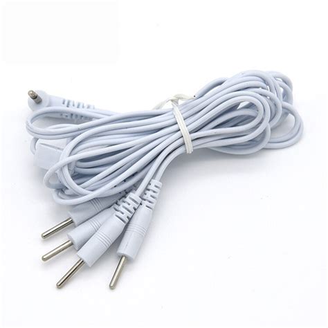 Electric Shock Sex Toy Accessories Wires 4 Head Needle Cable For Electro Bust Cover Penis Rings