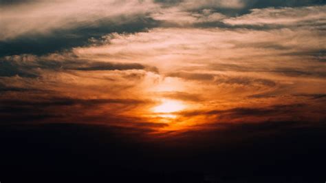 Download Wallpaper 2048x1152 Sky Clouds Cloudy Sunset Ultrawide