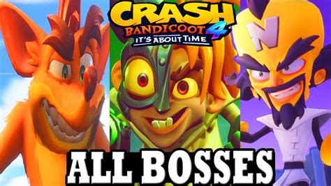 Crash Bandicoot 4 All Bosses With Cutscenes Ending Youtube