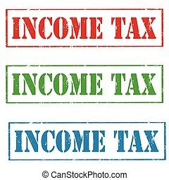 Income tax rubber stamp Vector EPS  csp44372340