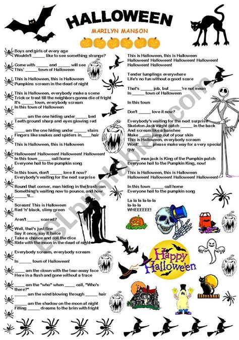 This Is Halloween This Is Halloween Song Lyrics - This is Halloween Song Worksheet - ESL worksheet by Canankiran