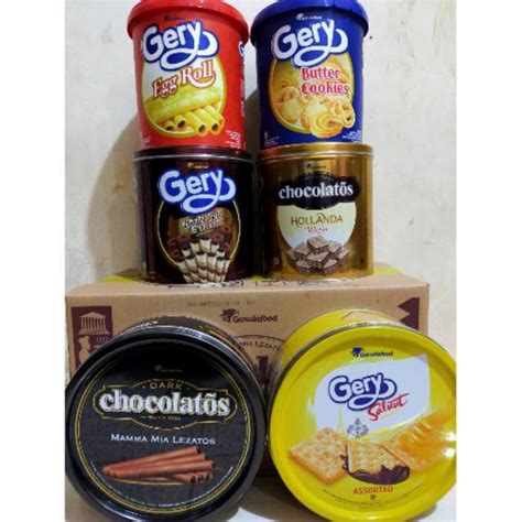 Jual Kue Kaleng Gery Chocolatos Eggroll Buttercookies Salut Wafer Garuda Food Shopee Indonesia
