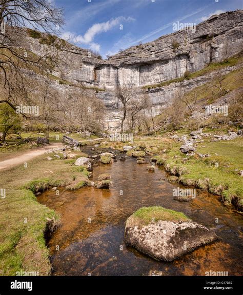 Malham Cove And Malham Beck Yorkshire Dales National Park North