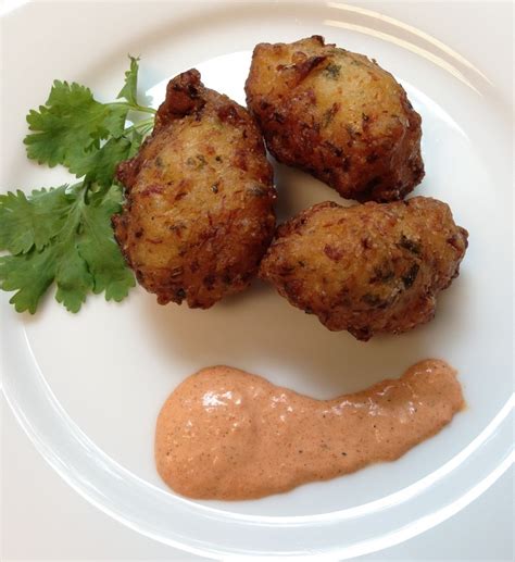 Cilantro Lime Saltfish Fritters Wred Pepper Dip Cfe Seafoods