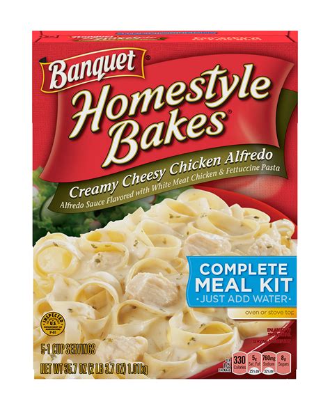 Banquet Homestyle Bakes Creamy Cheesy Chicken Alfredo Meal Kit 357