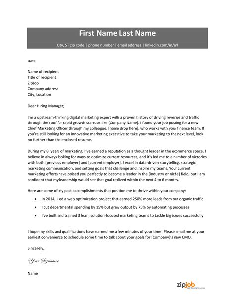 How To Write An Executive Cover Letter Example And Tips