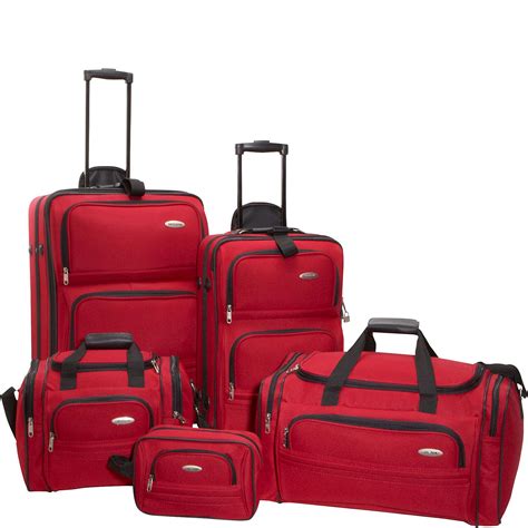 Samsonite 5 Piece Travel Set Travel Luggage Set Samsonite Luggage Luggage Red