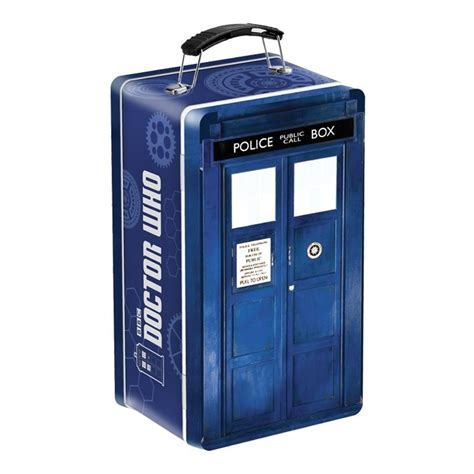 16170 Doctor Who Tardis Shaped Tin Tote Lunch Box Sci Fi Bbc Time