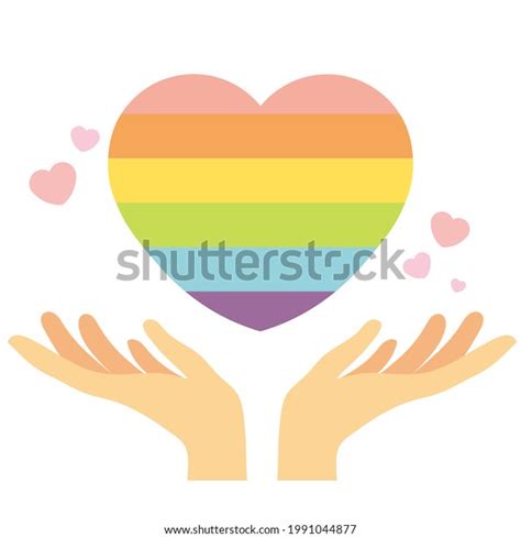Hand Holding Rainbowcolored Heart During Lgbt Stock Illustration 1991044877 Shutterstock