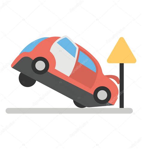 Flat Icon Design Car Accident — Stock Vector © Creativestall 185360844