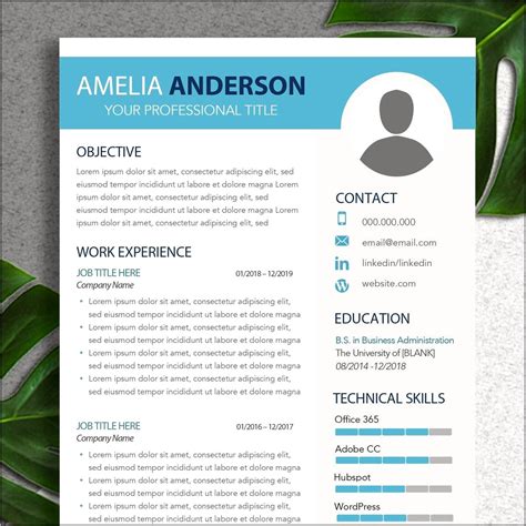 Instant Digital Download Etsy Resume Template Cv Template Resume Example Gallery