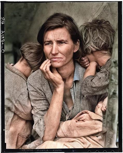 Migrant Mother 1936 By Dorothea Lange 2 Colorized By Ahmet Asar