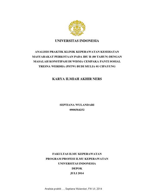 Universitas Indonesia Karya Ilmiah Akhir Ners Pdf Pdf