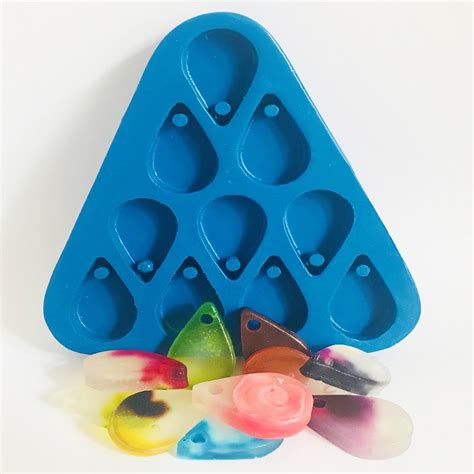 molde de silicone pingente gota 3 5 cm 10 cavidades lashimiecia