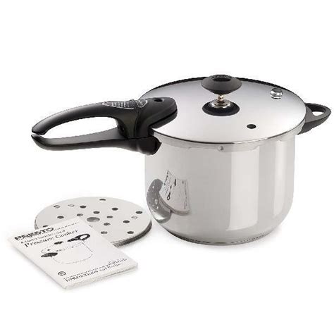 Presto Pressure Cooker Stove Top Pot 6 Quart Stainless Steel W Clear