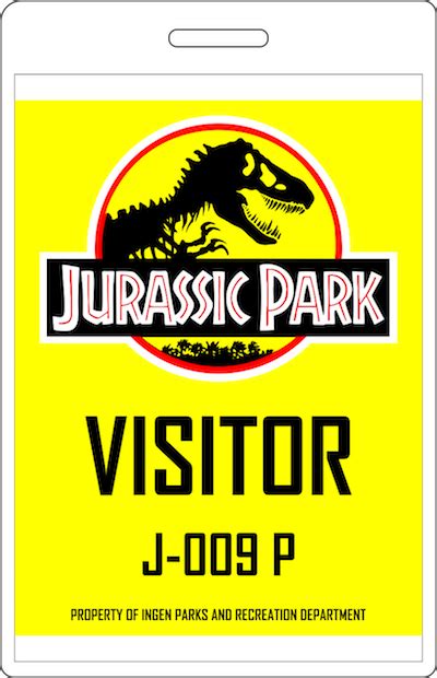 Printable Jurassic Park Badge Template Free Printable Templates